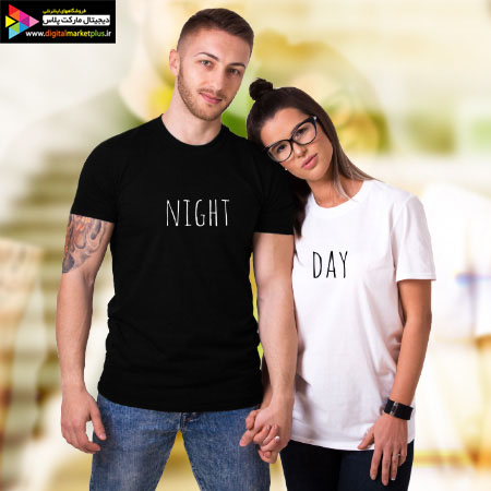 ست تی شرت مردانه و زنانه Night-Day