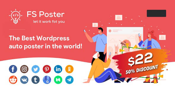 Download the FS Poster plugin - scheduling and automatically sending WordPress content to social networks