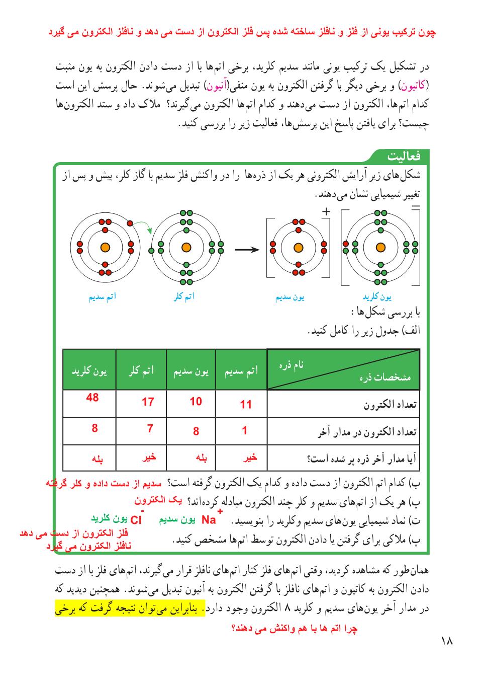 علوم نهم فصل اول صفحه 18