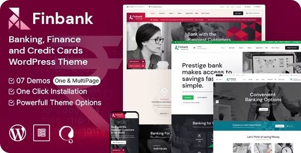 Finbank - قالب امور مالی و بانکداری Finbank برای وردپرس
