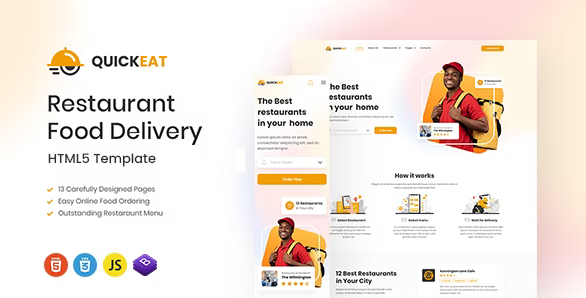 Download Quickeat delivery and restaurant HTML template